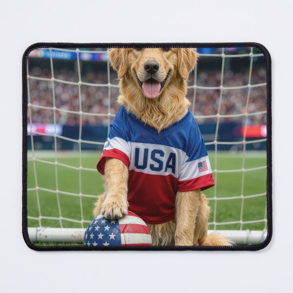 Item preview, Golden Retriever American Soccer Player designed and sold by Maria Dryfhout.