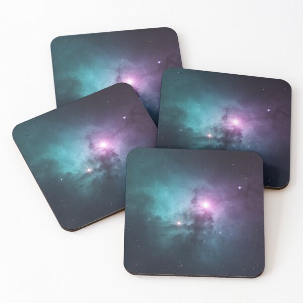 Item preview, Turquoise Violet Nebula Twin Stars designed and sold by MAWOdesign.