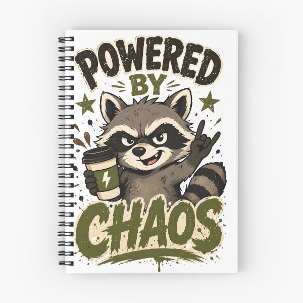 Item preview, Powered By Chaos Raccoon Coffee Funny designed and sold by Mr Lee.