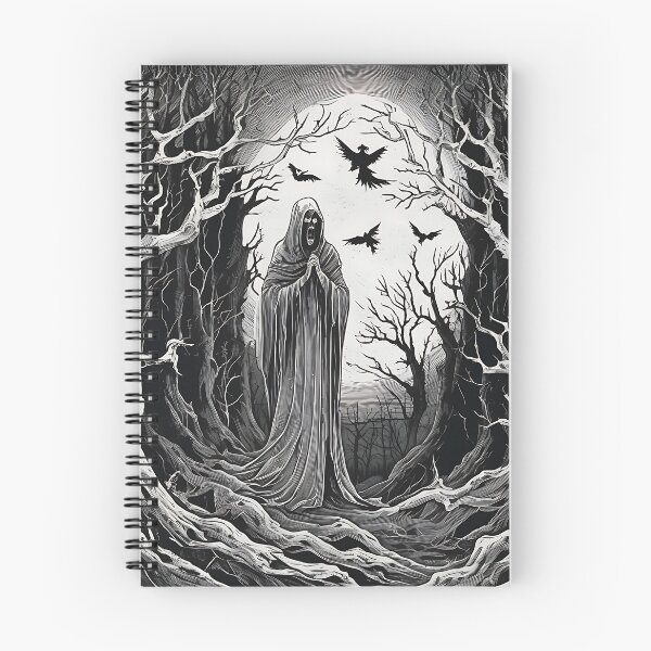 Item preview, Banshee Grim Reaper Screaming Phantom Forest Woodcut designed and sold by DarkOriginArts.