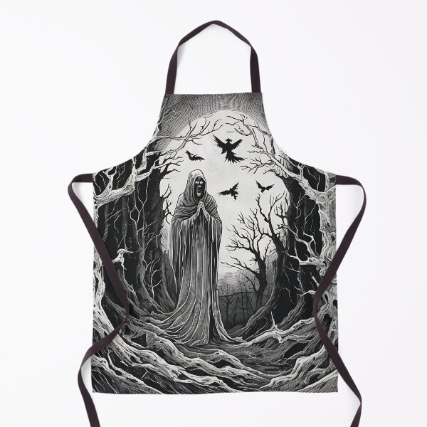 Item preview, Banshee Grim Reaper Screaming Phantom Forest Woodcut designed and sold by DarkOriginArts.