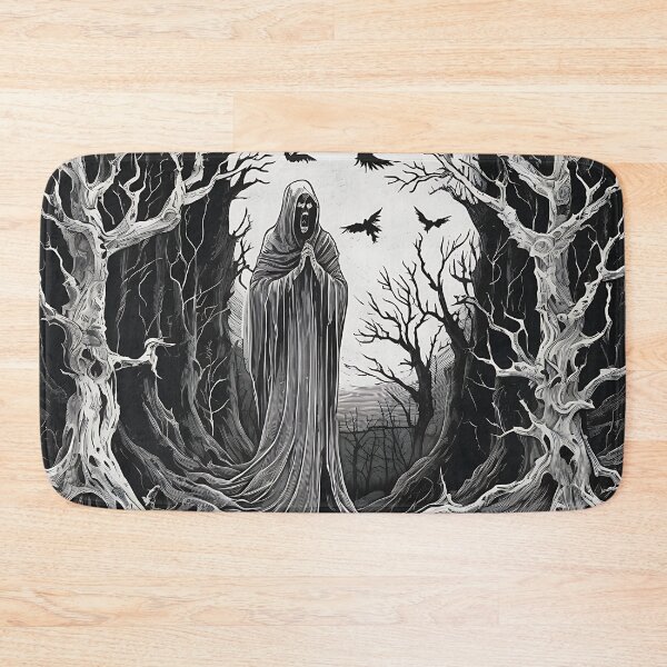 Item preview, Banshee Grim Reaper Screaming Phantom Forest Woodcut designed and sold by DarkOriginArts.