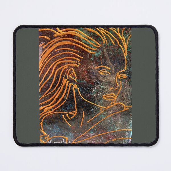 Item preview, Golden Silhouette Woman with Flowing Hair – Dramatic Portrait designed and sold by LorieFossaArt.