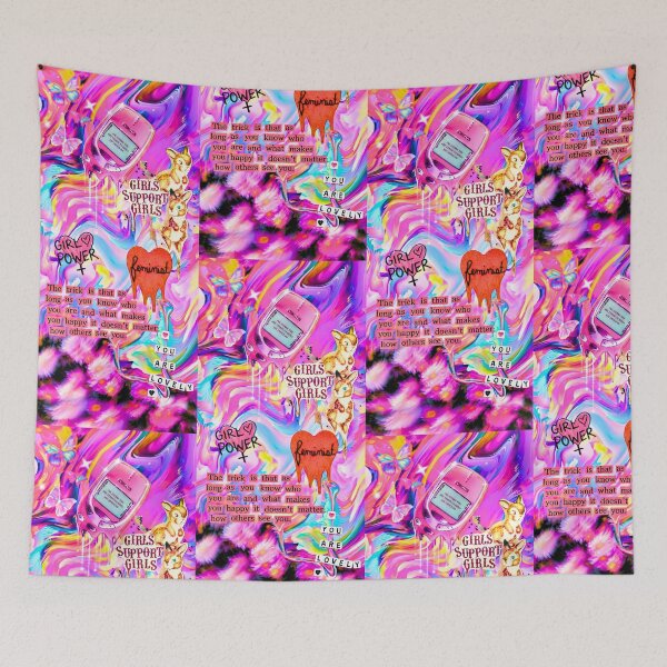 Item preview, Y2K Girl Power Melting Cyber Psychedelic Collage Art designed and sold by y2kponyclub.