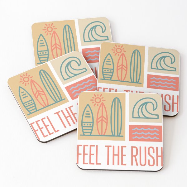 Item preview, Feel The Rush Vintage Pastel Surfboards Retro Summer Waves Graphic designed and sold by WormJ.