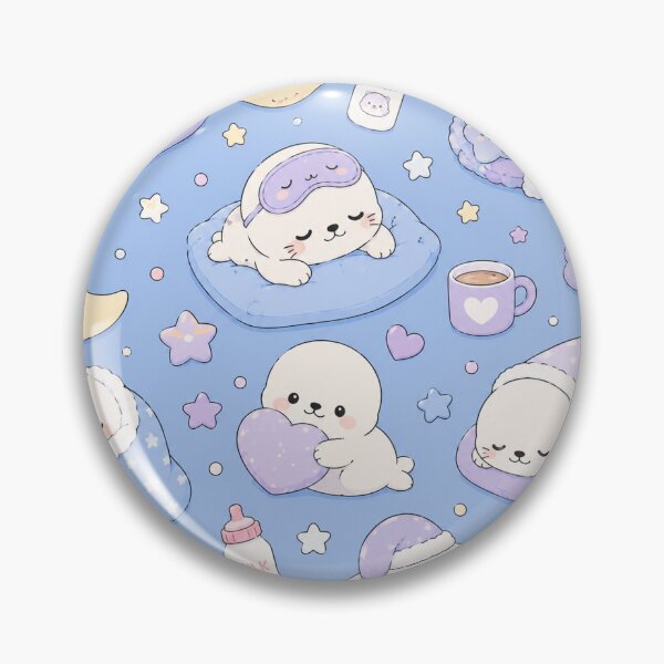 Item preview, Kawaii Seal Bedtime Pattern designed and sold by Soft Berry Studio.