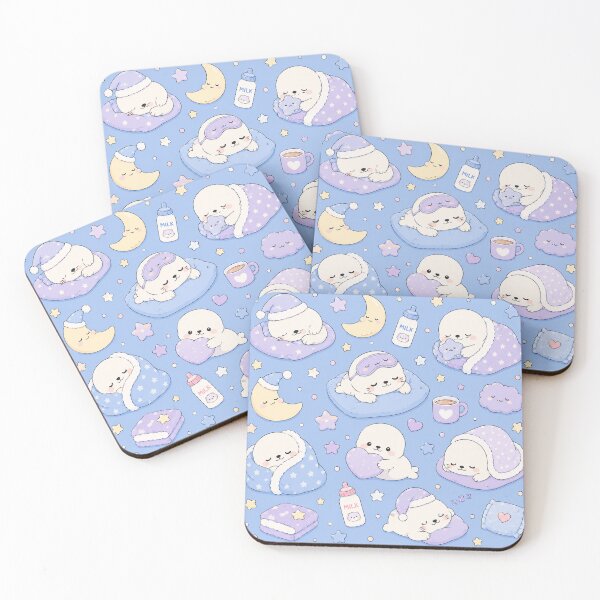 Item preview, Kawaii Seal Bedtime Pattern designed and sold by Soft Berry Studio.
