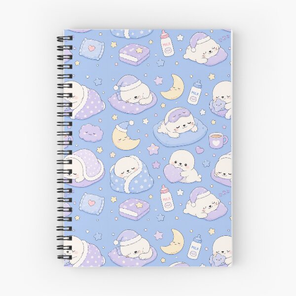 Item preview, Kawaii Seal Bedtime Pattern designed and sold by Soft Berry Studio.