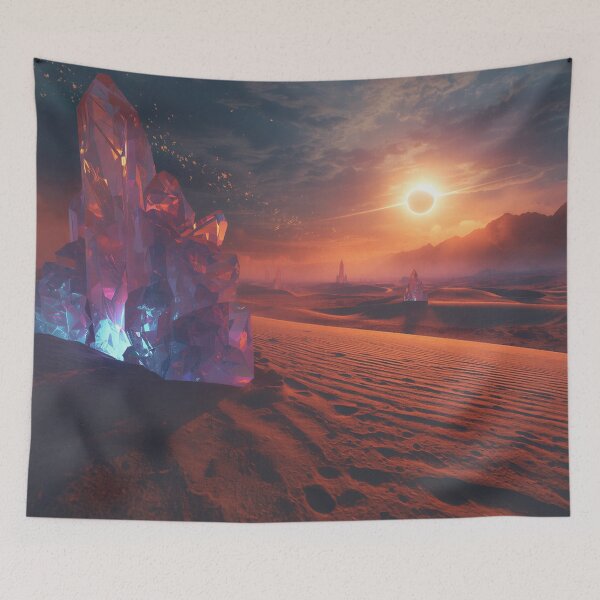 Item preview, Crystal Desert Storm Alien Fantasy Landscape designed and sold by Luminous Wilds.