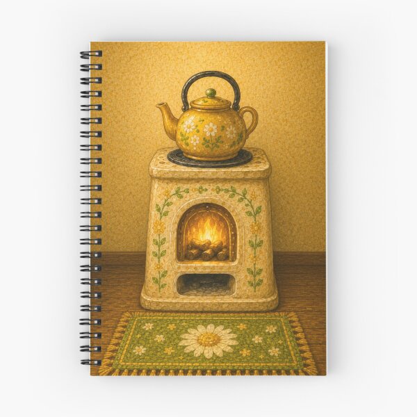 Item preview, Yellow Cottage Daisy stove kettle- Meadow Hill Inspired Floral designed and sold by Christina Lumenara.
