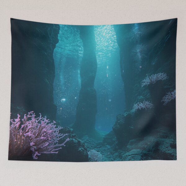 Item preview, Bioluminescent Alien Reef Fantasy Ocean Landscape designed and sold by Luminous Wilds.