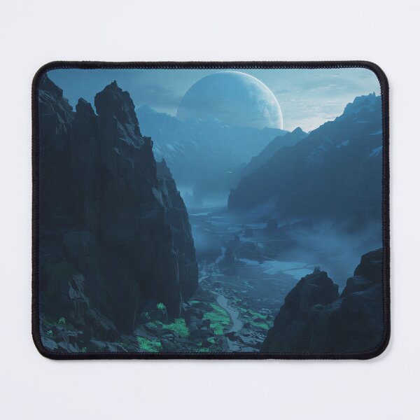 Item preview, Celestial Mountain Pass Fantasy Sci-Fi Landscape designed and sold by Luminous Wilds.