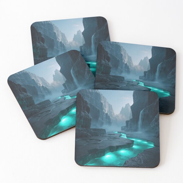 Item preview, Alien Canyon Waterfall Fantasy Landscape designed and sold by Luminous Wilds.