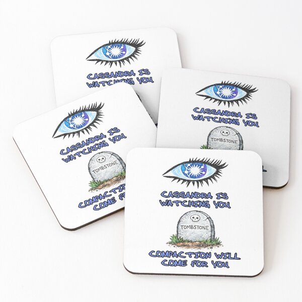 Item preview, Cassandra Is Watching You – Tombstones and Compaction Meme for NoSQL developers designed and sold by Nerd Romance Café.