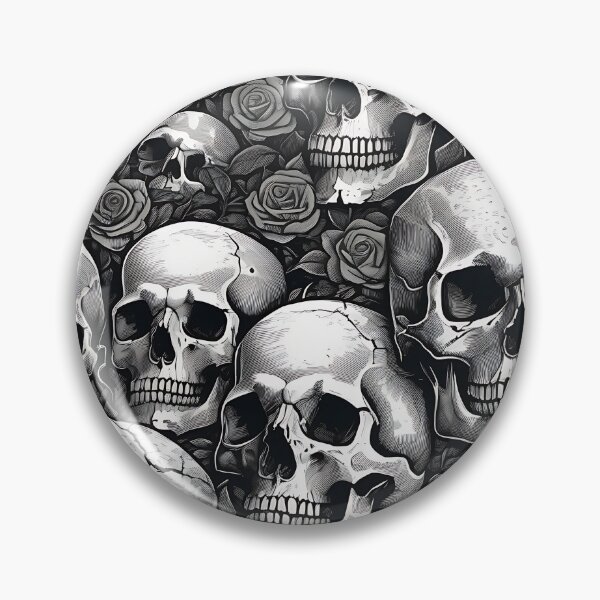 Item preview, Skulls and Roses Seamless Background Gothic Pattern designed and sold by DarkOriginArts.