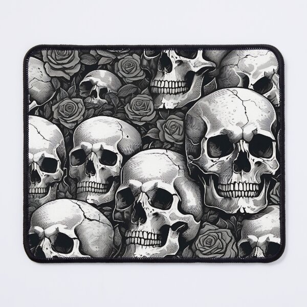 Item preview, Skulls and Roses Seamless Background Gothic Pattern designed and sold by DarkOriginArts.