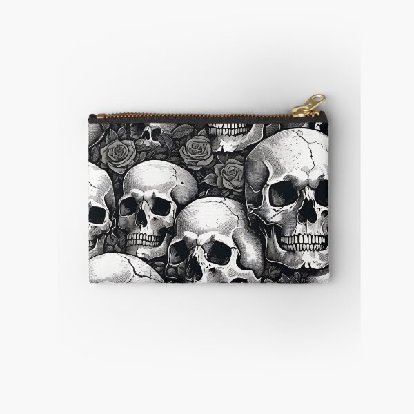 Aperçu de l'œuvre Motif gothique sans couture de crânes et de roses créée et vendue par DarkOriginArts.