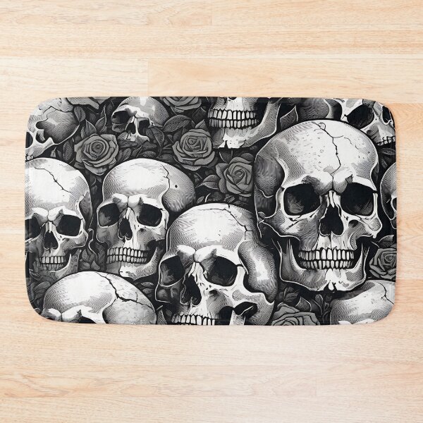 Item preview, Skulls and Roses Seamless Background Gothic Pattern designed and sold by DarkOriginArts.