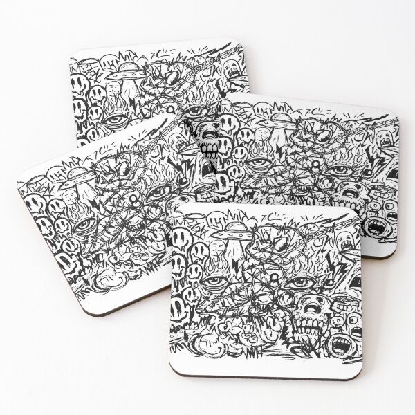 Item preview, Chaotic Black Ink Doodle Graff designed and sold by krish-prints.