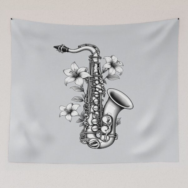 Item preview, Floral Saxophone - World Music Day designed and sold by Art-Arcade6.