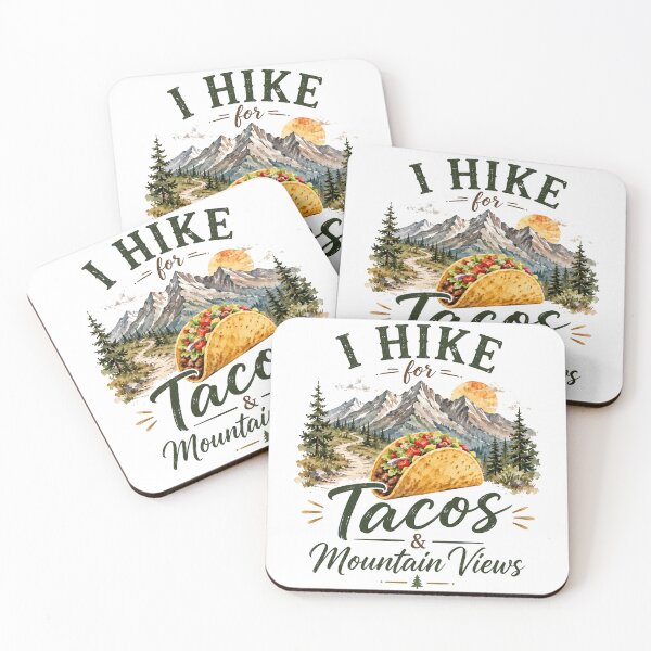 Item preview, I Hike for Tacos & Mountain Views Vintage Watercolor Hiking Design designed and sold by Verycutethings.