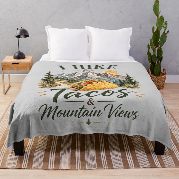 Item preview, I Hike for Tacos & Mountain Views Vintage Watercolor Hiking Design designed and sold by Verycutethings.