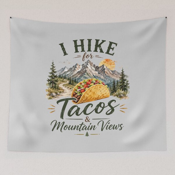Item preview, I Hike for Tacos & Mountain Views Vintage Watercolor Hiking Design designed and sold by Verycutethings.