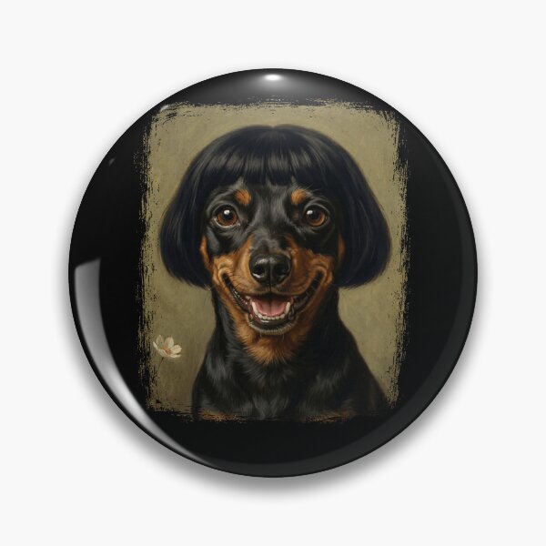 Item preview, Smiling Dachshund Dog with Bob Haircut Painting designed and sold by d247.