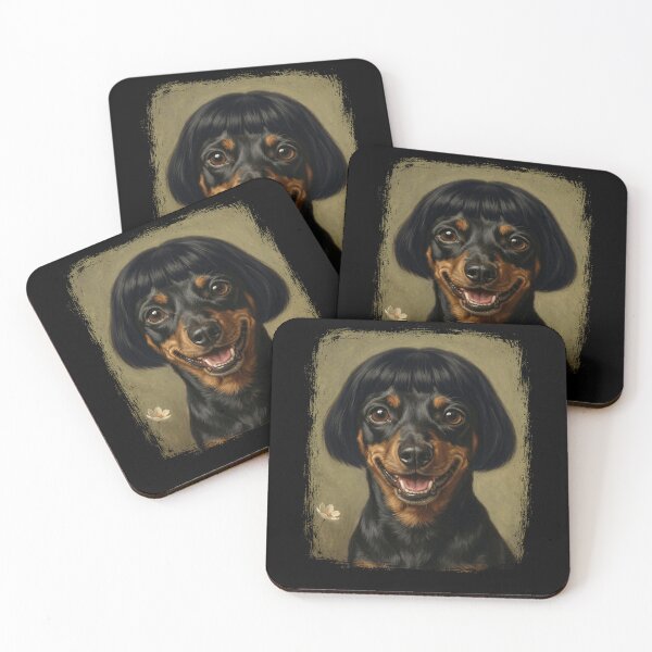 Item preview, Smiling Dachshund Dog with Bob Haircut Painting designed and sold by d247.