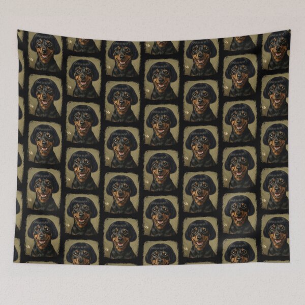 Item preview, Smiling Dachshund Dog with Bob Haircut Painting designed and sold by d247.