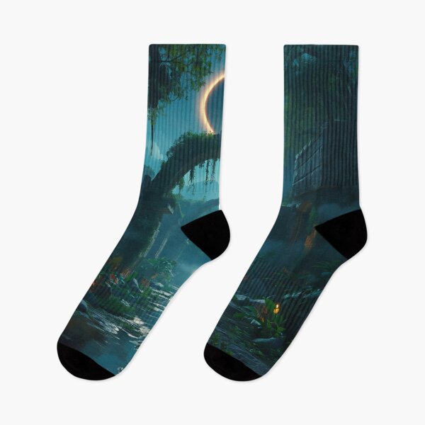 Item preview, Eclipse Jungle Ruins Fantasy Sci-Fi Landscape designed and sold by Luminous Wilds.