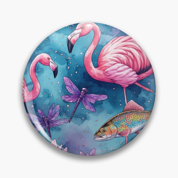 Item preview, Mystical Lotus Pond with Flamingos and Trout designed and sold by dcohea.