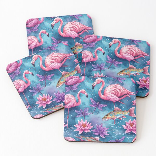 Item preview, Mystical Lotus Pond with Flamingos and Trout designed and sold by dcohea.