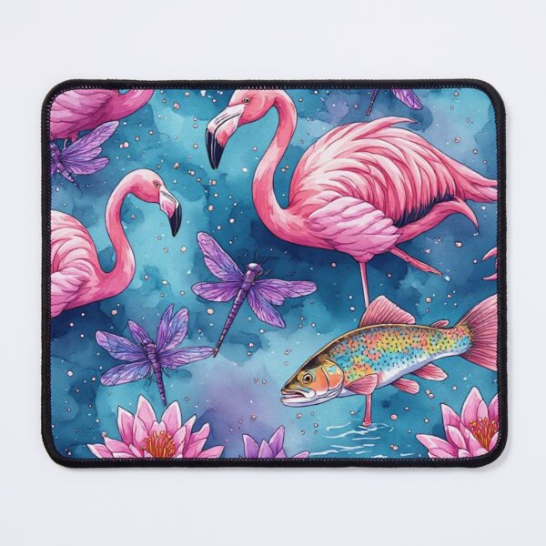 Item preview, Mystical Lotus Pond with Flamingos and Trout designed and sold by dcohea.