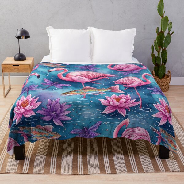 Item preview, Mystical Lotus Pond with Flamingos and Trout designed and sold by dcohea.