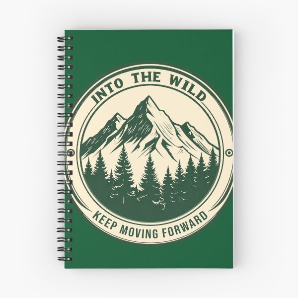 Item preview, Into the wild mountain badge keep moving forward outdoor nature art designed and sold by icemanphotos.