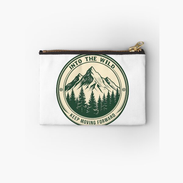 Item preview, Into the wild mountain badge keep moving forward outdoor nature art designed and sold by icemanphotos.