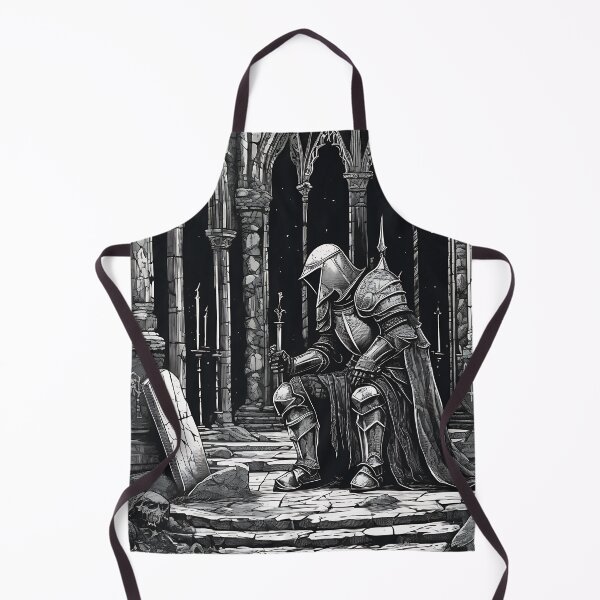 Item preview, Gothic Knight Kneeling Tomb Grave Fallen Warrior Woodcut designed and sold by DarkOriginArts.