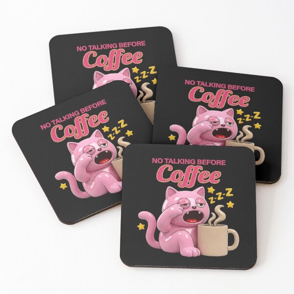 Item preview, No Talking Before Coffee - Awakening Loading - Funny Cat Coffee Retro - Coffee Lover Funny Morning Gift designed and sold by SkTee2k.