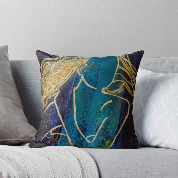 Item preview, Golden Hair Silhouette Woman in Starry Blue Night designed and sold by LorieFossaArt.