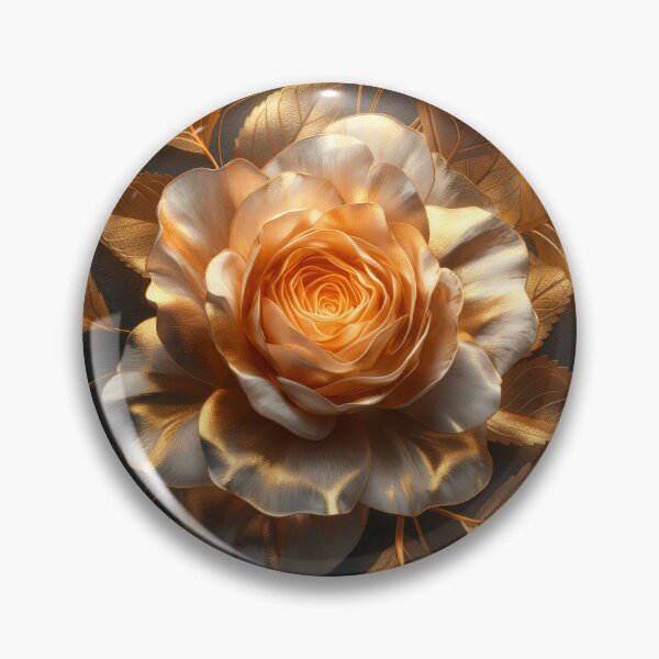 Artikelvorschau, Goldene Rose auf dunklem Hintergrund | Elegante Blumenkunst entworfen und verkauft von MargaretWiktor.