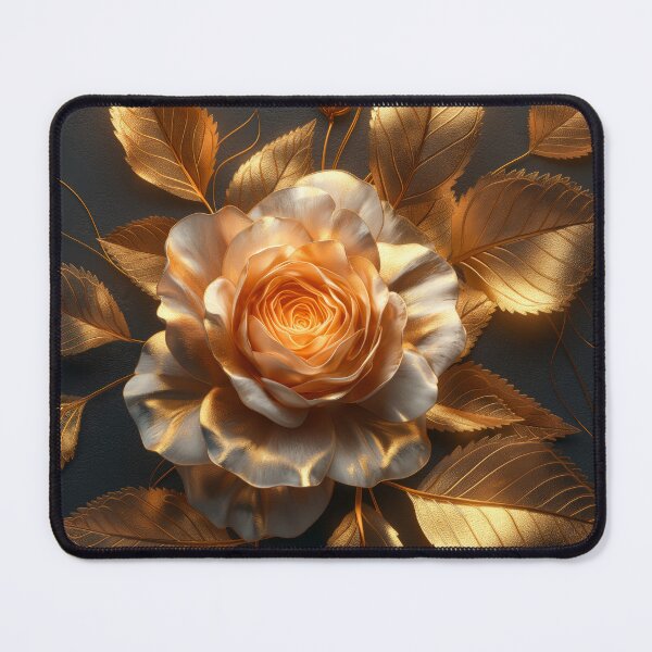 Item preview, Golden Rose on Dark Background | Elegant  Floral Art designed and sold by MargaretWiktor.