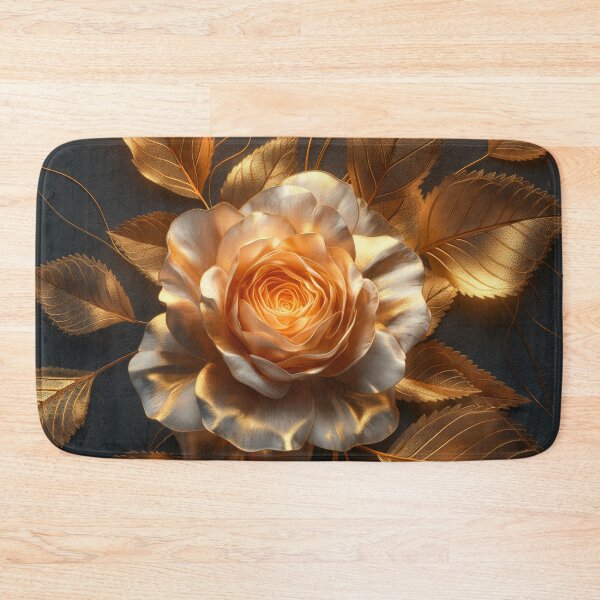 Item preview, Golden Rose on Dark Background | Elegant  Floral Art designed and sold by MargaretWiktor.