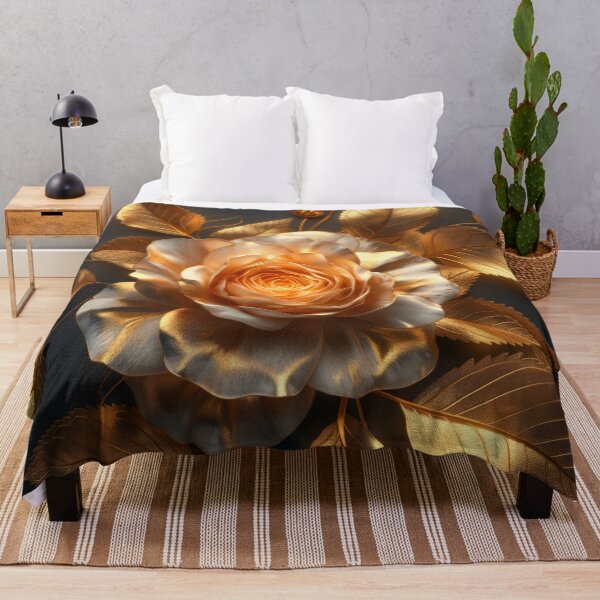 Item preview, Golden Rose on Dark Background | Elegant  Floral Art designed and sold by MargaretWiktor.