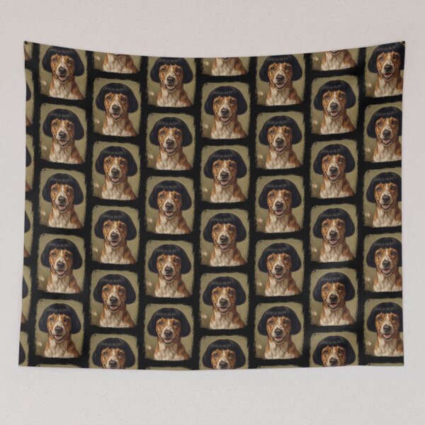 Item preview, Quirky Basset Hound Dog Bob Haircut Vintage Portrait designed and sold by d247.