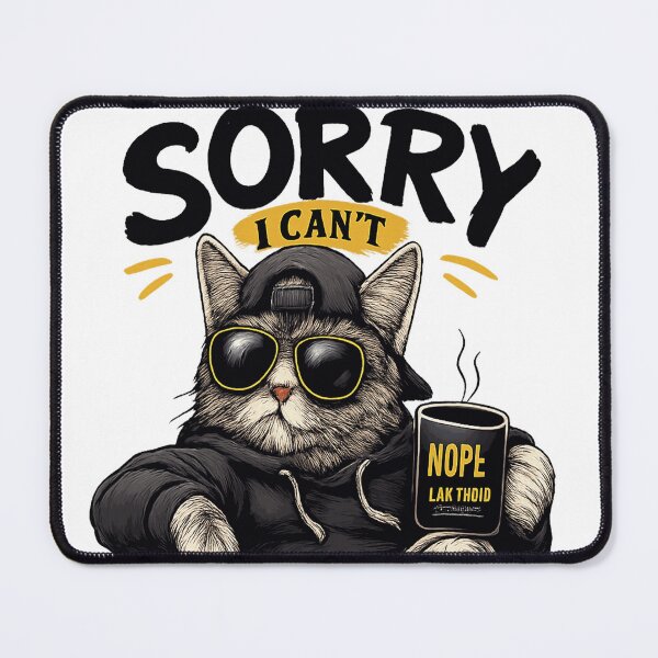 Item preview, Sorry I Can’t – Funny Cool Cat designed and sold by Dusk & Dawn Apparel.