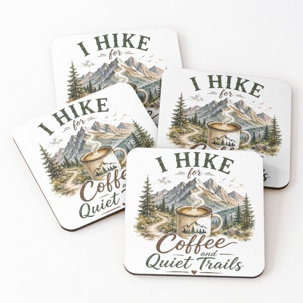 Item preview, I Hike for Coffee and Quiet Trails Vintage Watercolor Hiking Design designed and sold by Verycutethings.