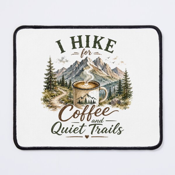 Item preview, I Hike for Coffee and Quiet Trails Vintage Watercolor Hiking Design designed and sold by Verycutethings.
