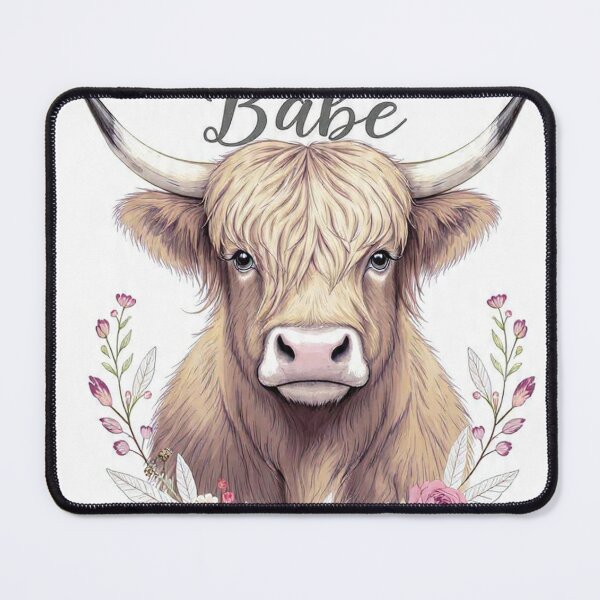 Item preview, Cute boho floral highland cow designed and sold by Wild Print Co Est 2026.