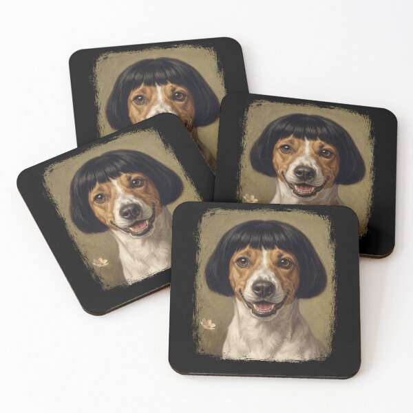 Item preview, Smiling Jack Russell Dog Black Bob Haircut Funny Pet Portrait designed and sold by d247.